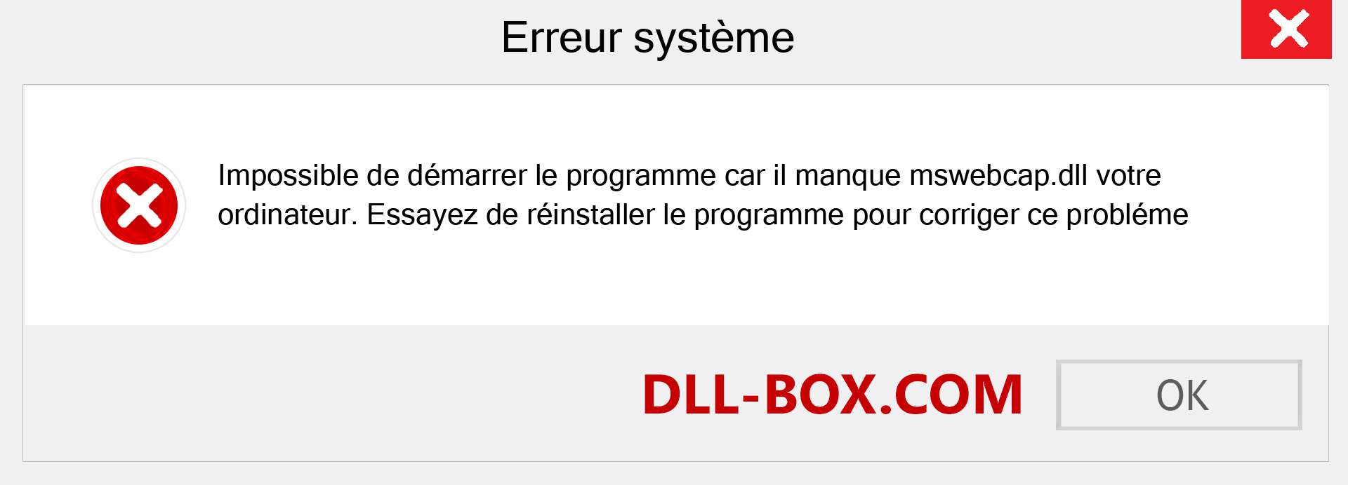 Le fichier mswebcap.dll est manquant ?. Télécharger pour Windows 7, 8, 10 - Correction de l'erreur manquante mswebcap dll sur Windows, photos, images